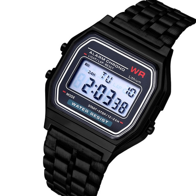 Unisex Stainless Steel Digital Watches